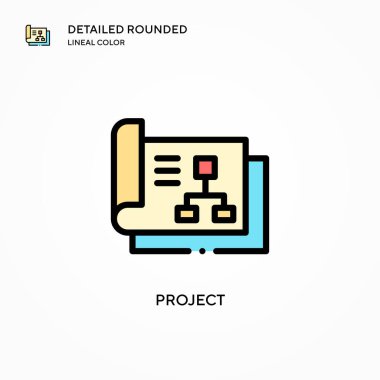 Proje vektör simgesi. Modern vektör illüstrasyon kavramları. Düzenlemesi ve kişiselleştirmesi kolay.