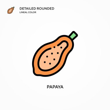 Papaya vektör simgesi. Modern vektör illüstrasyon kavramları. Düzenlemesi ve kişiselleştirmesi kolay.