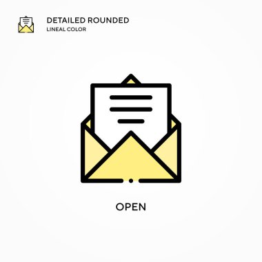 Vektör simgesini aç. Modern vektör illüstrasyon kavramları. Düzenlemesi ve kişiselleştirmesi kolay.