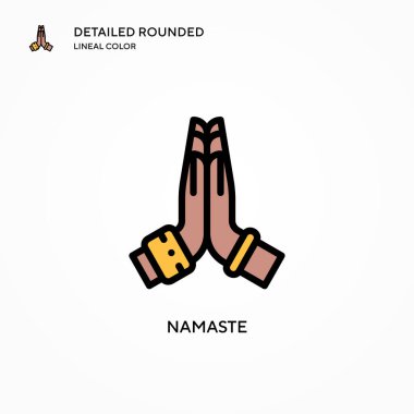 Namaste vektör simgesi. Modern vektör illüstrasyon kavramları. Düzenlemesi ve kişiselleştirmesi kolay.