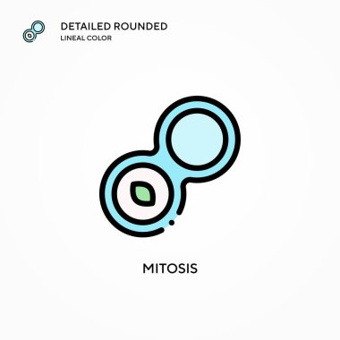 Mitoz vektör simgesi. Modern vektör illüstrasyon kavramları. Düzenlemesi ve kişiselleştirmesi kolay.