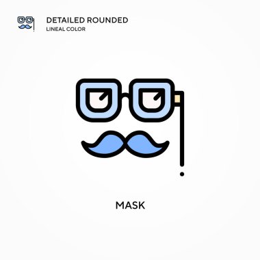 Maske vektör simgesi. Modern vektör illüstrasyon kavramları. Düzenlemesi ve kişiselleştirmesi kolay.