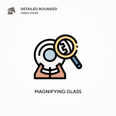 Büyütme cam vektör simgesi. Modern vektör illüstrasyon kavramları. Düzenlemesi ve kişiselleştirmesi kolay.