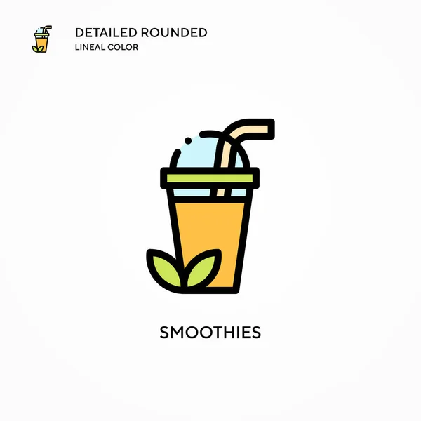 Smoothies Vector Icono Conceptos Modernos Ilustración Vectorial Fácil Editar Personalizar — Vector de stock