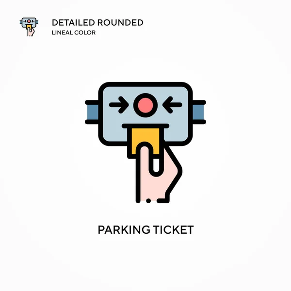 Estacionamiento Ticket Vector Icono Conceptos Modernos Ilustración Vectorial Fácil Editar — Vector de stock