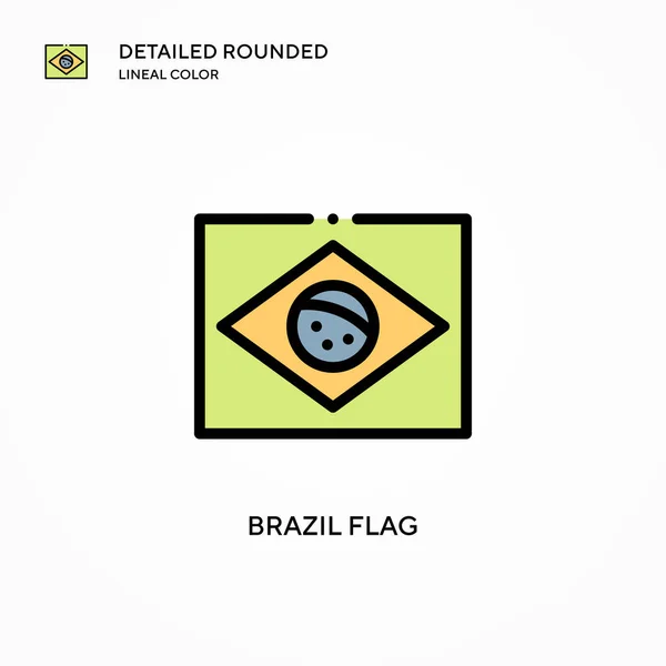 Brasil Icono Del Vector Bandera Conceptos Modernos Ilustración Vectorial Fácil — Archivo Imágenes Vectoriales