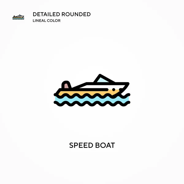 Speed Boat Vector Icon Modern Vector Illustration Concepts Easy Edit — Stock Vector