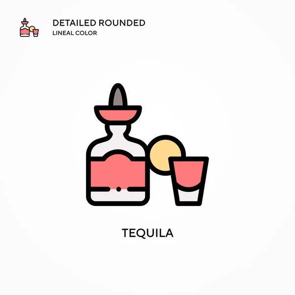 Tequila Vektor Ikon Modern Vektor Illusztráció Fogalmak Könnyű Szerkeszteni Testre — Stock Vector