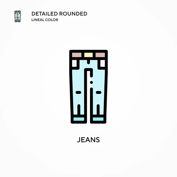 Jeans Vector Icono Conceptos Modernos Ilustración Vectorial Fácil Editar Personalizar — Archivo Imágenes Vectoriales