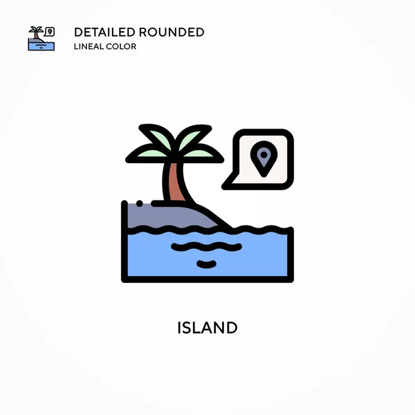 Island Vector Icon Modern Vector Illustration Concepts Easy Edit Customize — Stock Vector