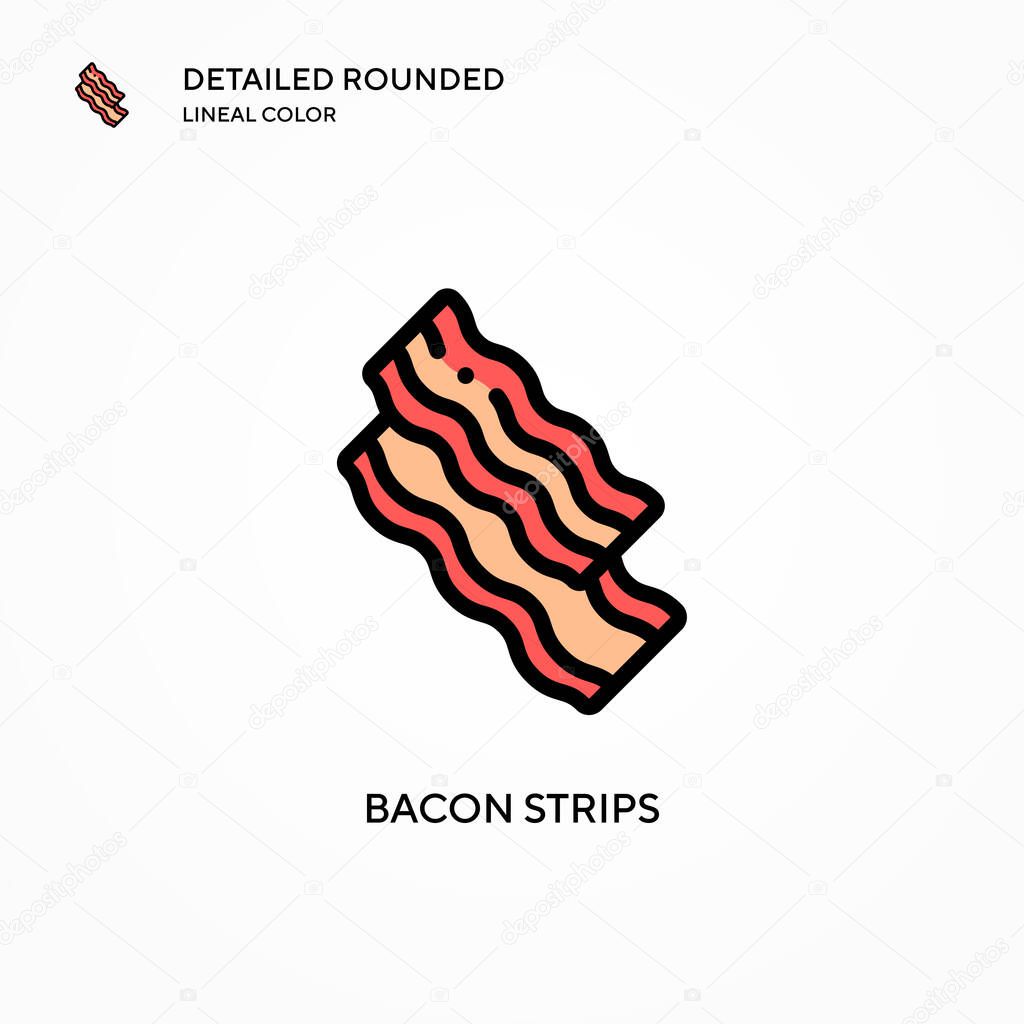 Bacon strips vector icon. Modern vector illustration concepts. Easy to edit and customize.
