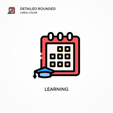 Vektör simgesi öğreniliyor. Modern vektör illüstrasyon kavramları. Düzenlemesi ve kişiselleştirmesi kolay.