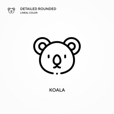 Koala vektör simgesi. Modern vektör illüstrasyon kavramları. Düzenlemesi ve kişiselleştirmesi kolay.