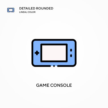 Oyun konsolu vektör simgesi. Modern vektör illüstrasyon kavramları. Düzenlemesi ve kişiselleştirmesi kolay.