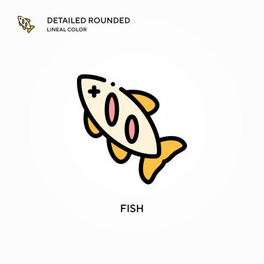 Balık vektör simgesi. Modern vektör illüstrasyon kavramları. Düzenlemesi ve kişiselleştirmesi kolay.