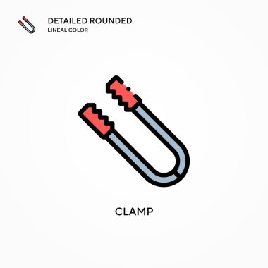 Klemp vektör simgesi. Modern vektör illüstrasyon kavramları. Düzenlemesi ve kişiselleştirmesi kolay.
