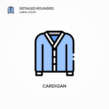 Cardigan vektör simgesi. Modern vektör illüstrasyon kavramları. Düzenlemesi ve kişiselleştirmesi kolay.