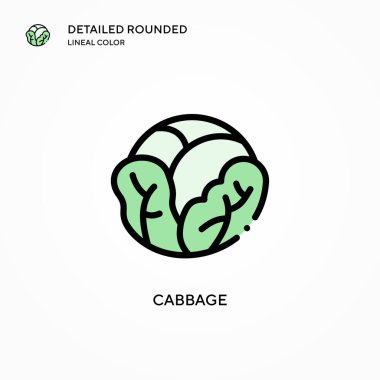 Lahana vektör simgesi. Modern vektör illüstrasyon kavramları. Düzenlemesi ve kişiselleştirmesi kolay.