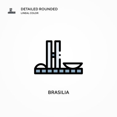 Brasilia vektör simgesi. Modern vektör illüstrasyon kavramları. Düzenlemesi ve kişiselleştirmesi kolay.