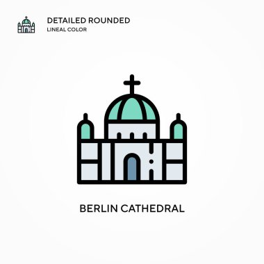Berlin katedral vektör ikonu. Modern vektör illüstrasyon kavramları. Düzenlemesi ve kişiselleştirmesi kolay.