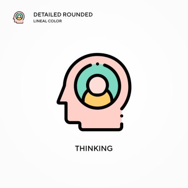 Vektör ikonu düşünüyorum. Modern vektör illüstrasyon kavramları. Düzenlemesi ve kişiselleştirmesi kolay.