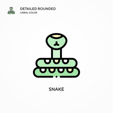Yılan vektör simgesi. Modern vektör illüstrasyon kavramları. Düzenlemesi ve kişiselleştirmesi kolay.