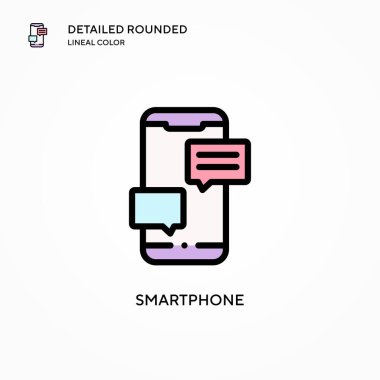Akıllı telefon vektör simgesi. Modern vektör illüstrasyon kavramları. Düzenlemesi ve kişiselleştirmesi kolay.