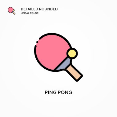 Ping pong vektör simgesi. Modern vektör illüstrasyon kavramları. Düzenlemesi ve kişiselleştirmesi kolay.