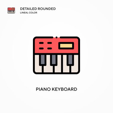 Piyano klavye vektör simgesi. Modern vektör illüstrasyon kavramları. Düzenlemesi ve kişiselleştirmesi kolay.
