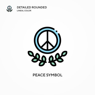 Barış sembolü vektör simgesi. Modern vektör illüstrasyon kavramları. Düzenlemesi ve kişiselleştirmesi kolay.