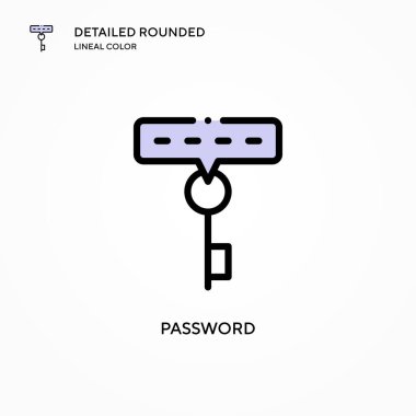 Parola vektör simgesi. Modern vektör illüstrasyon kavramları. Düzenlemesi ve kişiselleştirmesi kolay.
