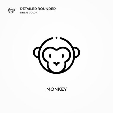 Maymun vektör simgesi. Modern vektör illüstrasyon kavramları. Düzenlemesi ve kişiselleştirmesi kolay.