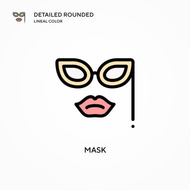 Maske vektör simgesi. Modern vektör illüstrasyon kavramları. Düzenlemesi ve kişiselleştirmesi kolay.