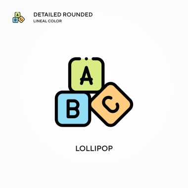 Lolipop vektör simgesi. Modern vektör illüstrasyon kavramları. Düzenlemesi ve kişiselleştirmesi kolay.