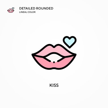 Öpücük vektör simgesi. Modern vektör illüstrasyon kavramları. Düzenlemesi ve kişiselleştirmesi kolay.