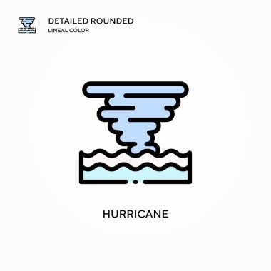 Kasırga vektör ikonu. Modern vektör illüstrasyon kavramları. Düzenlemesi ve kişiselleştirmesi kolay.
