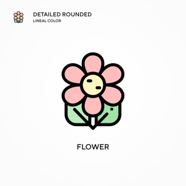 Çiçek vektör simgesi. Modern vektör illüstrasyon kavramları. Düzenlemesi ve kişiselleştirmesi kolay.