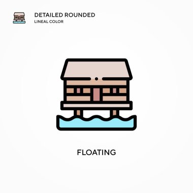 Yüzen vektör simgesi. Modern vektör illüstrasyon kavramları. Düzenlemesi ve kişiselleştirmesi kolay.