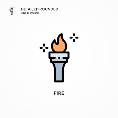 Vektör simgesini ateşle. Modern vektör illüstrasyon kavramları. Düzenlemesi ve kişiselleştirmesi kolay.