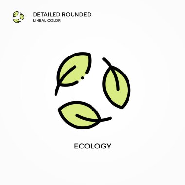 Ekoloji vektör simgesi. Modern vektör illüstrasyon kavramları. Düzenlemesi ve kişiselleştirmesi kolay.