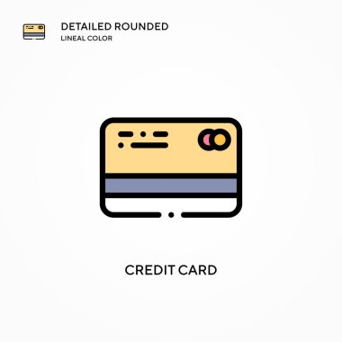 Kredi kartı vektör simgesi. Modern vektör illüstrasyon kavramları. Düzenlemesi ve kişiselleştirmesi kolay.