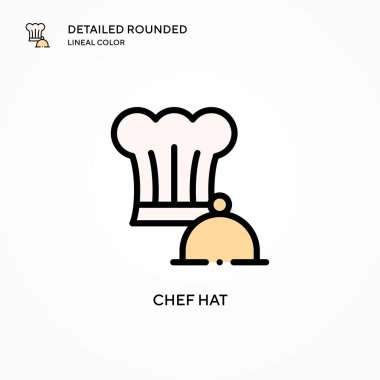 Şef şapka vektör simgesi. Modern vektör illüstrasyon kavramları. Düzenlemesi ve kişiselleştirmesi kolay.