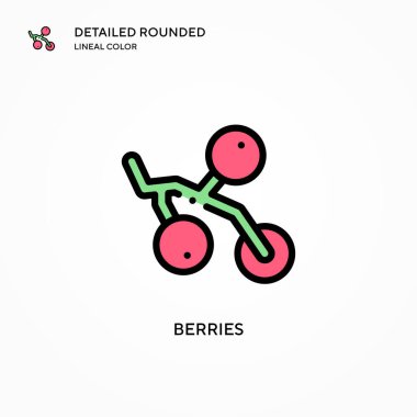 Çilek vektör simgesi. Modern vektör illüstrasyon kavramları. Düzenlemesi ve kişiselleştirmesi kolay.