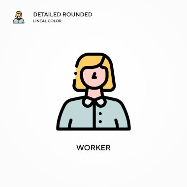 İşçi vektör simgesi. Modern vektör illüstrasyon kavramları. Düzenlemesi ve kişiselleştirmesi kolay.