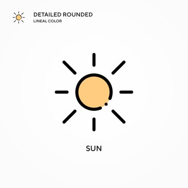Güneş vektör simgesi. Modern vektör illüstrasyon kavramları. Düzenlemesi ve kişiselleştirmesi kolay.