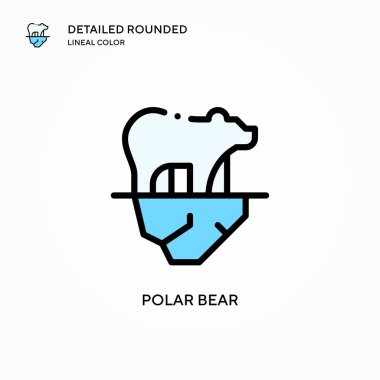 Kutup ayısı vektör simgesi. Modern vektör illüstrasyon kavramları. Düzenlemesi ve kişiselleştirmesi kolay.