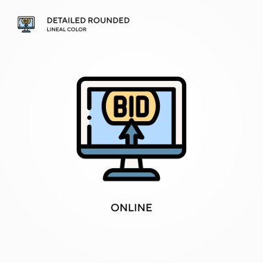 Çevrimiçi vektör simgesi. Modern vektör illüstrasyon kavramları. Düzenlemesi ve kişiselleştirmesi kolay.