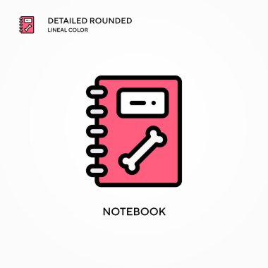 Not defteri vektör simgesi. Modern vektör illüstrasyon kavramları. Düzenlemesi ve kişiselleştirmesi kolay.