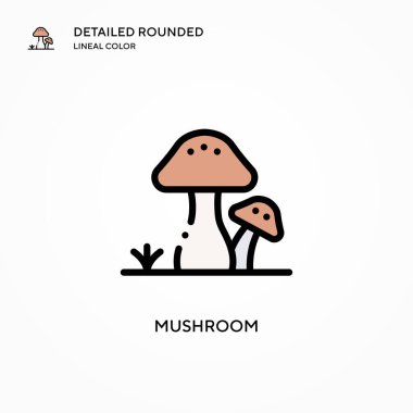 Mantar vektör simgesi. Modern vektör illüstrasyon kavramları. Düzenlemesi ve kişiselleştirmesi kolay.