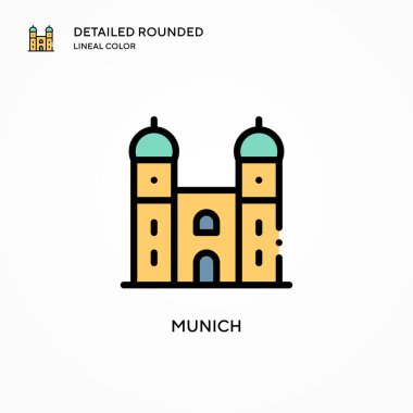 Münih vektör simgesi. Modern vektör illüstrasyon kavramları. Düzenlemesi ve kişiselleştirmesi kolay.